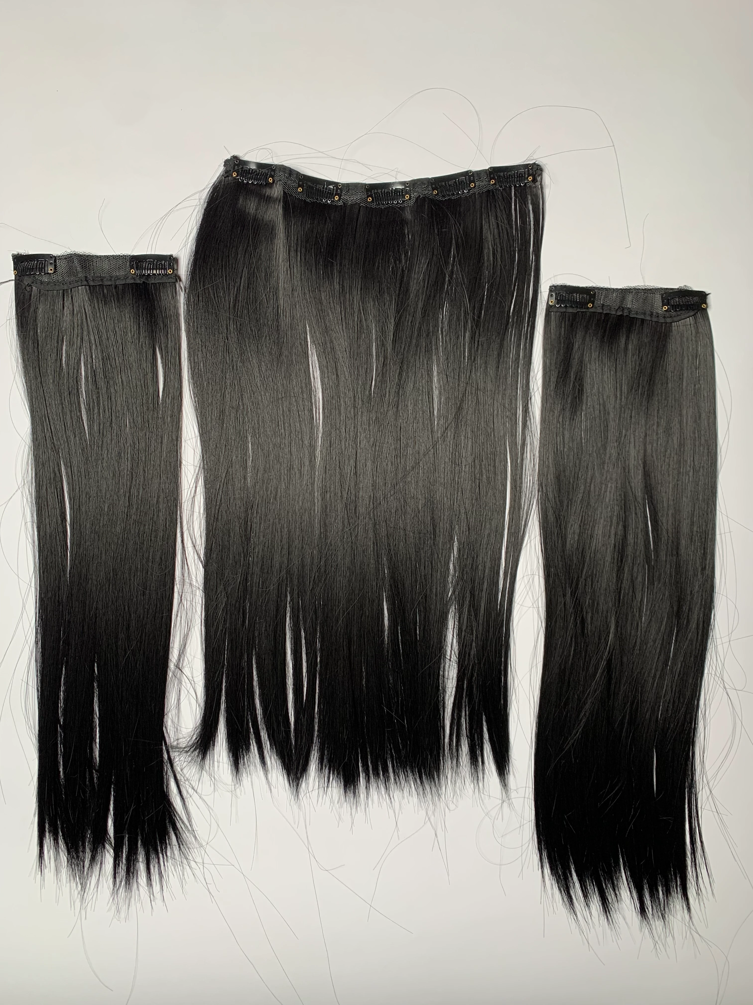 Straight Clip in hair Extension 3 pieces 135G 16" jet black(1) product-image