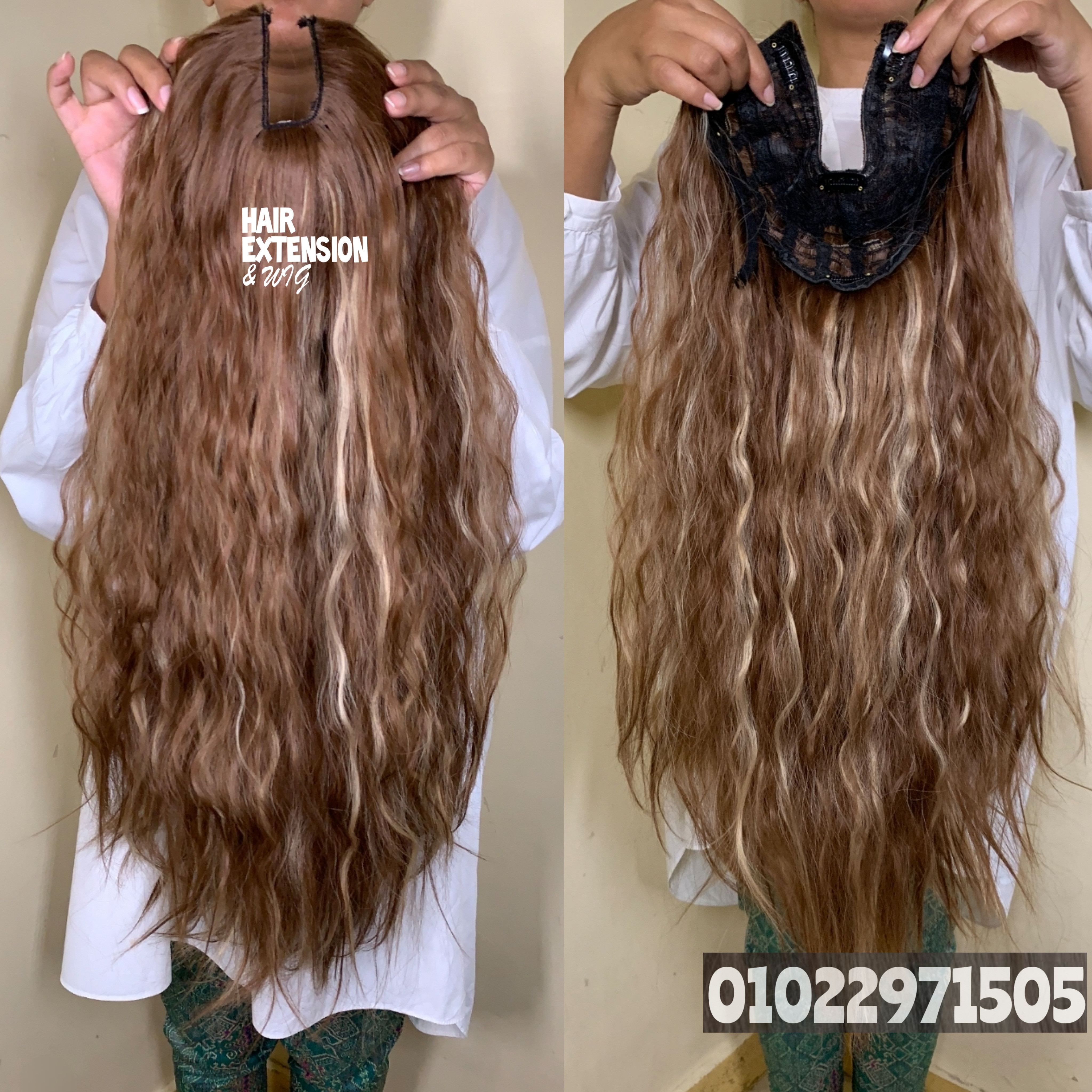 Wavy "30 inch " 240gm brown highlights (12h24) U Part Wig product-image