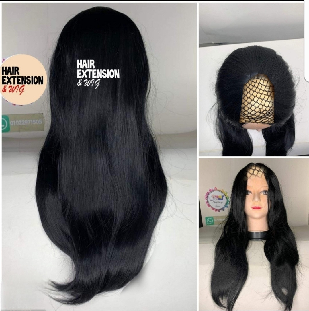Straight light wavy "28 inch " 230gm black (sht1) U Part Wig product-image
