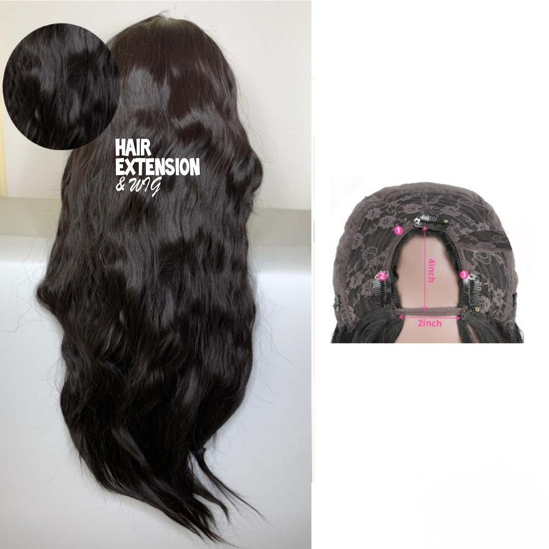 Wavy "30 inch " 240gm Natural black(sht4) U Part Wig product-image