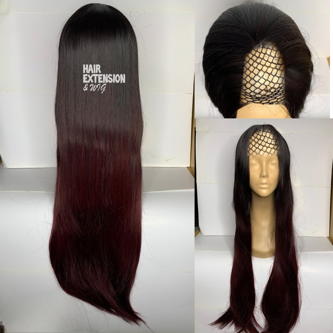 Straight 280gram "40 inch" mixed black & burgundy (sht45) U_Part_Wig product-image