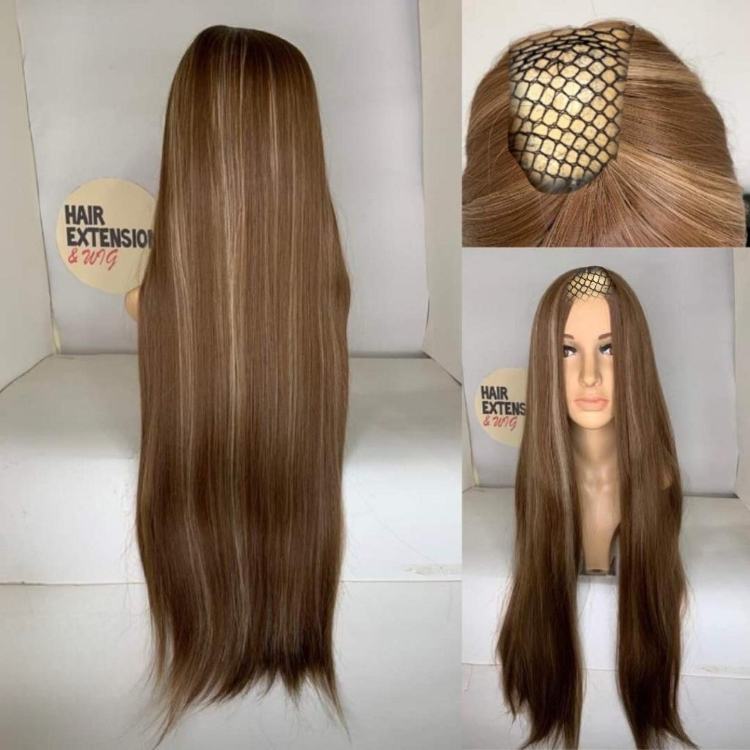 Straight 260gm "40 inch" brown with highlights 12h24 U_Part_Wig product-image