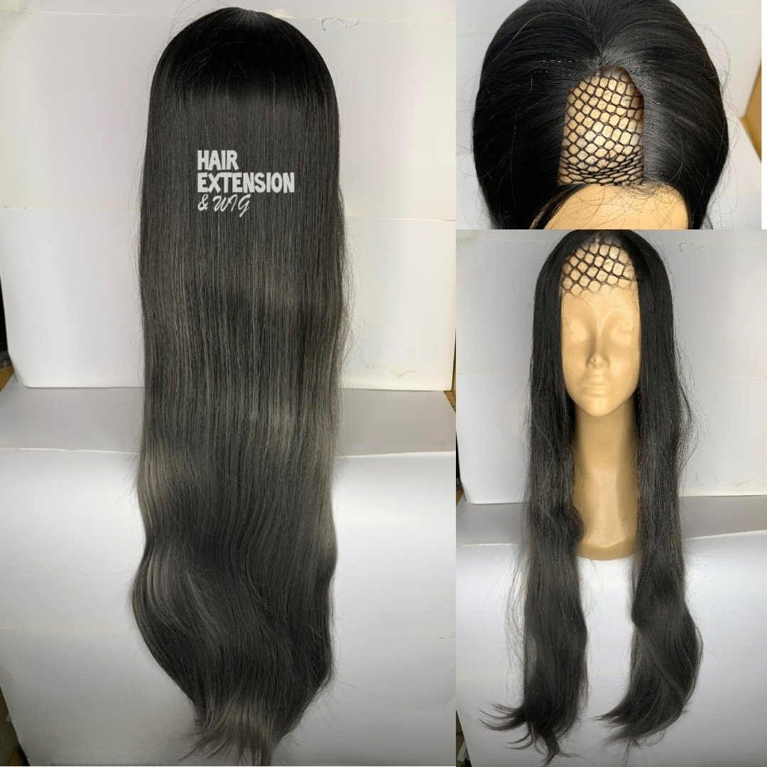 Straight 280gram "40 inch" mixed black & gray (sht36) U_Part_Wig product-image